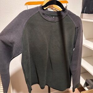 Men's Two-Tone Sweater - Dark Green and Gray
